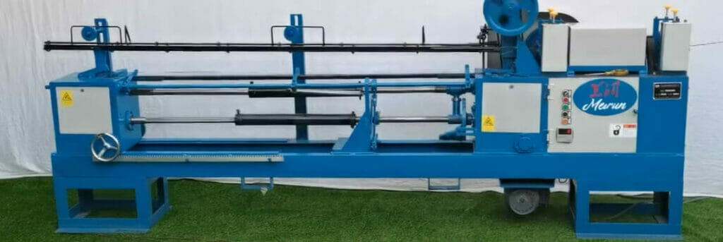 A blue machine used to make baling wire