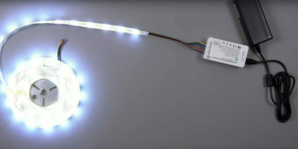 A LED light is now powered by a LED strip