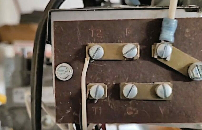Terminal connections on the Modine heater 