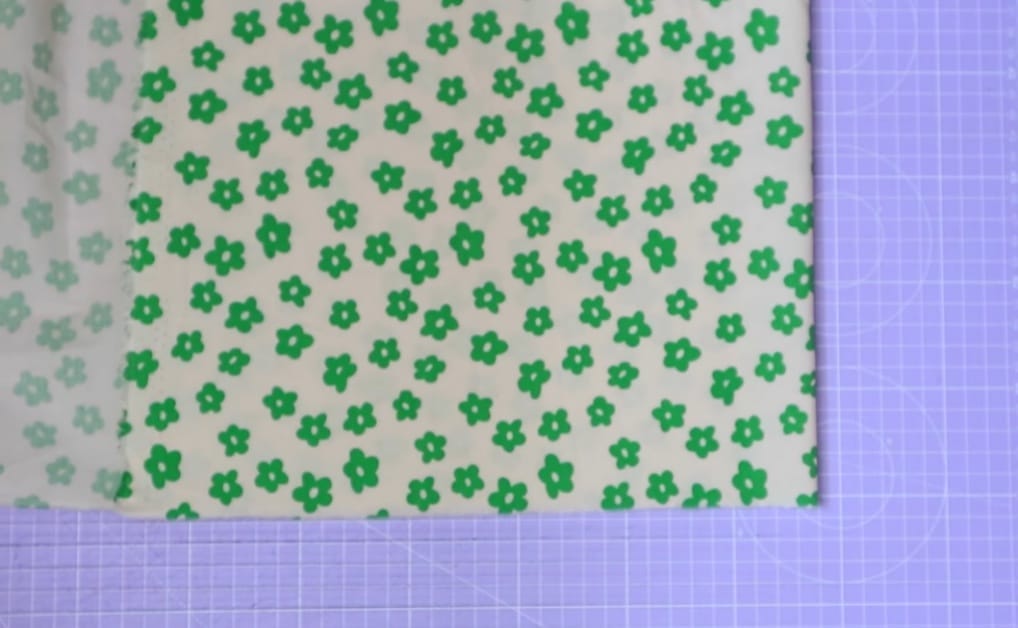 A green flower design fabric