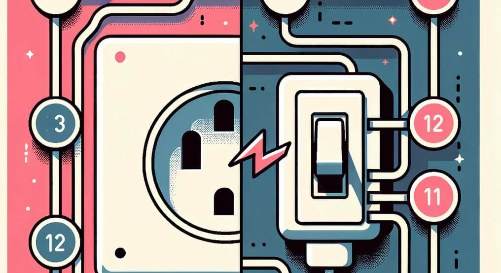 An illustration of a power outlet and a plug