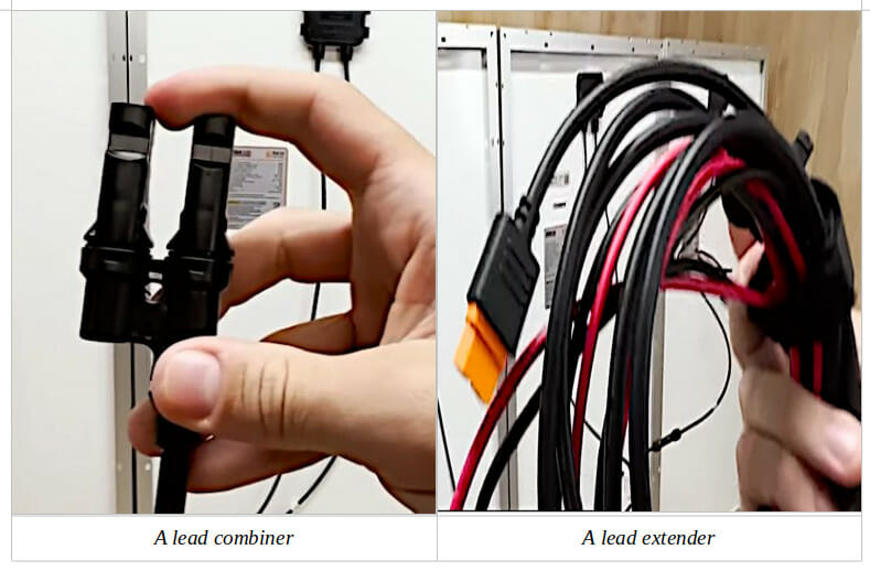 A person holding an additional connector and and extender wires