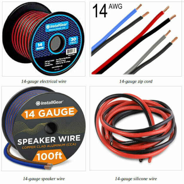 A variety length and brands for a 14-gauge wires