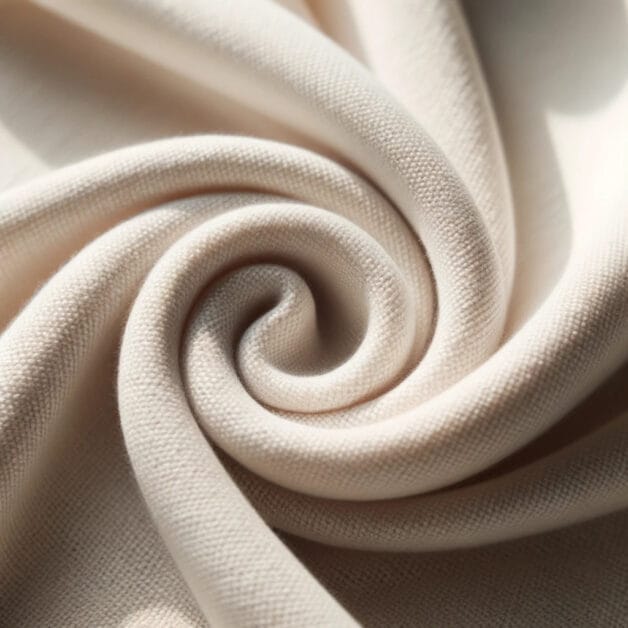 A close-up image of a beige fabric suitable for simple projects like upholstering a cushion