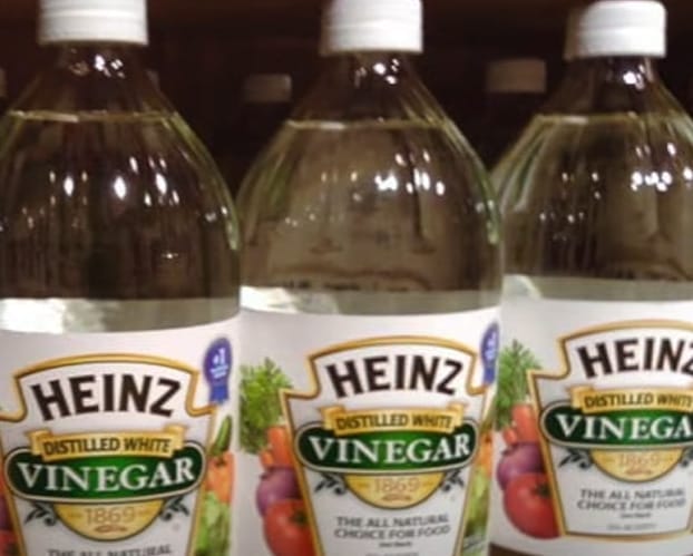 Bottles of HEINZ distilled white vinegar