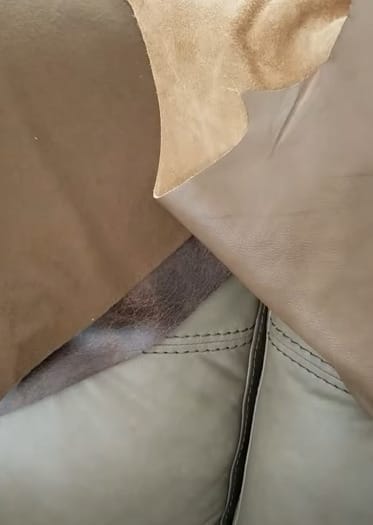 Brown and gray leather fabrics