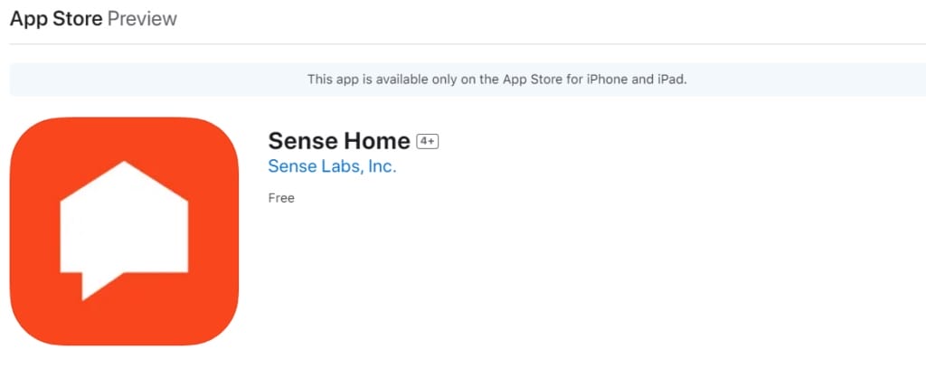 A screenshot of the Sene Home app in app store