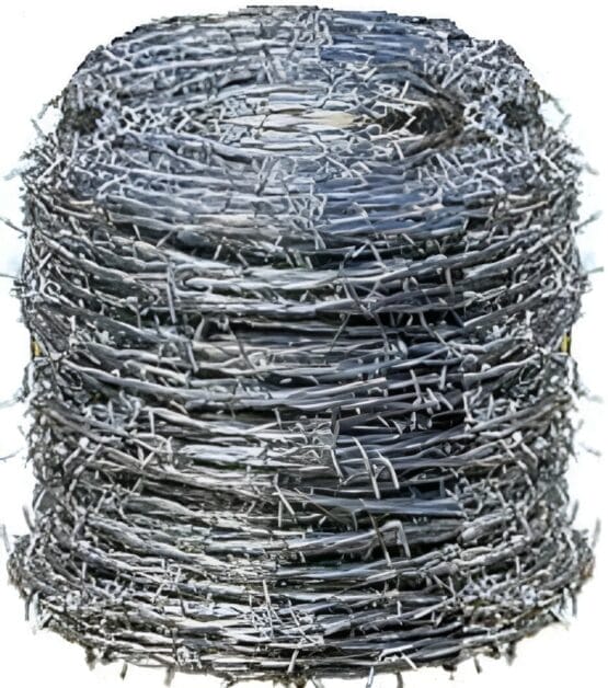 A roll of barbed wires