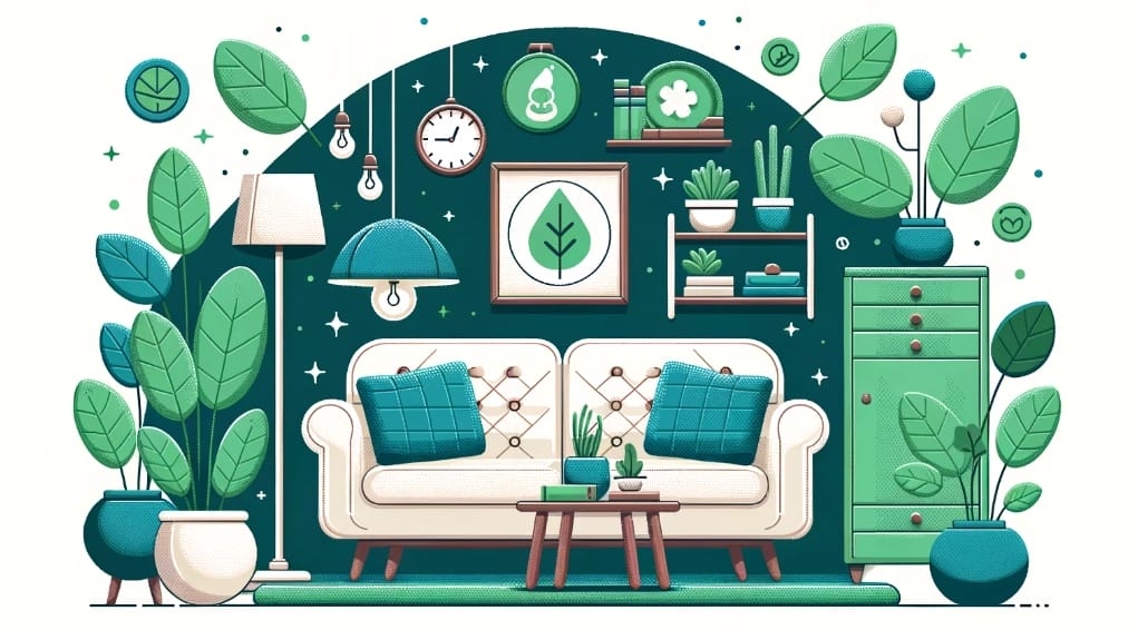 An illustration of a greeny home