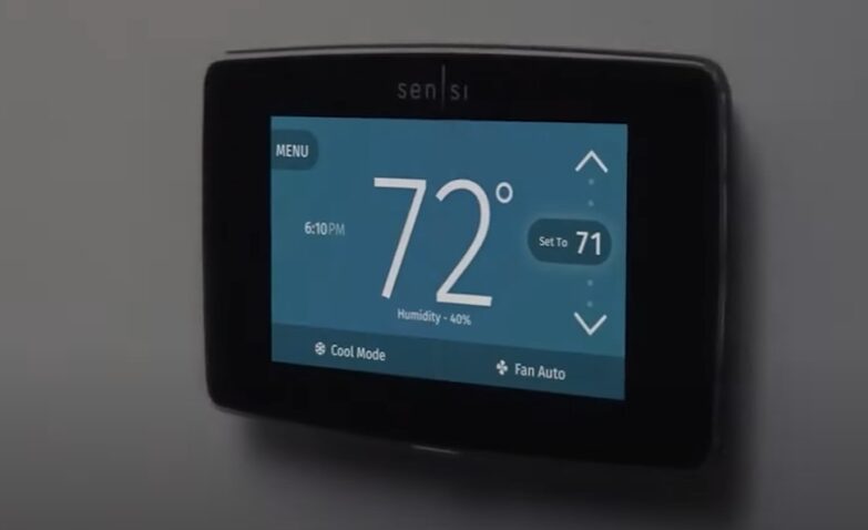 A SENSI thermostat at 72 degrees