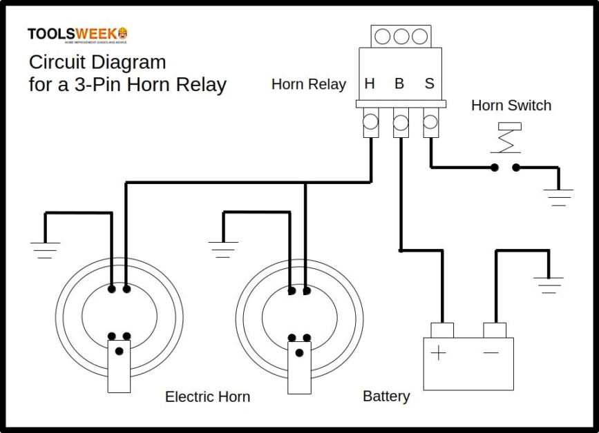 3-Pin Horn Relay Wiring Diagram
