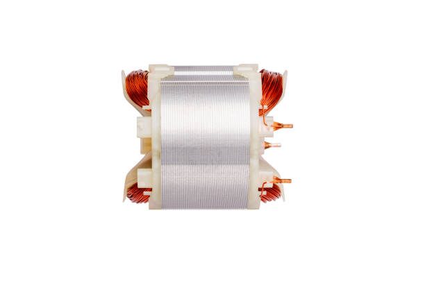 An electric motor with a white background
