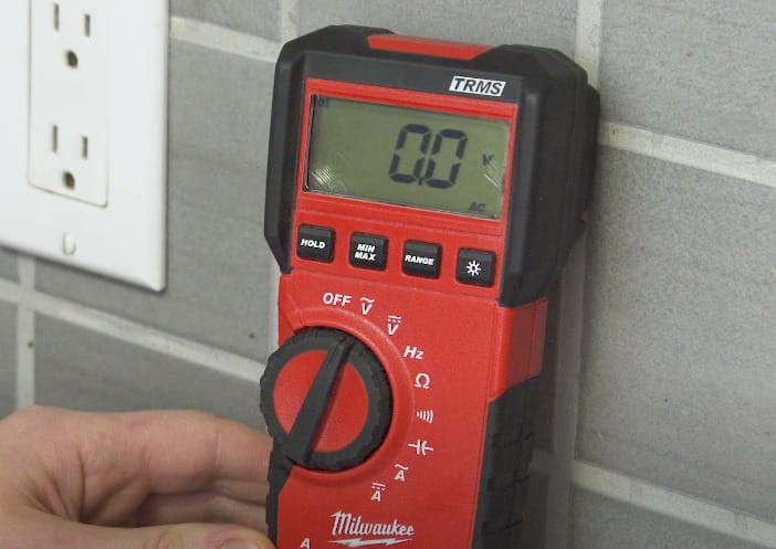 A 0.0 reading on the multimeter