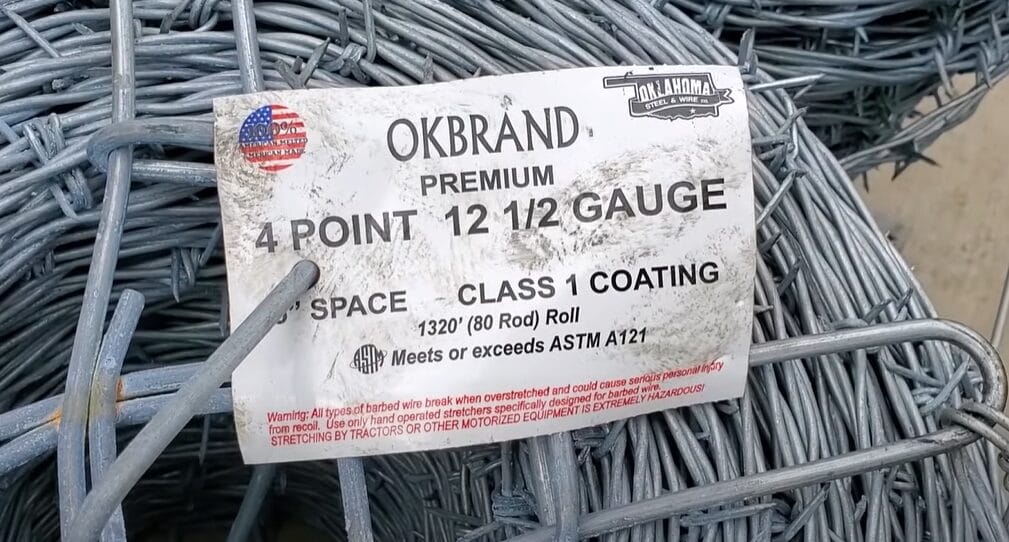 An OKBRAND 12 1/2 Gauge wire for fence
