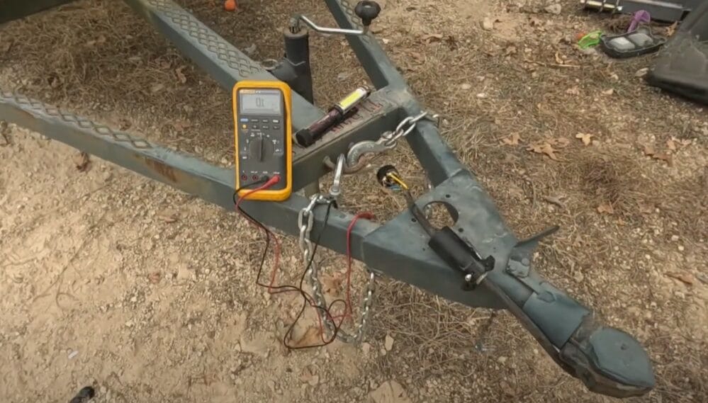 A device on a trailer that allows users to test trailer brakes using a multimeter