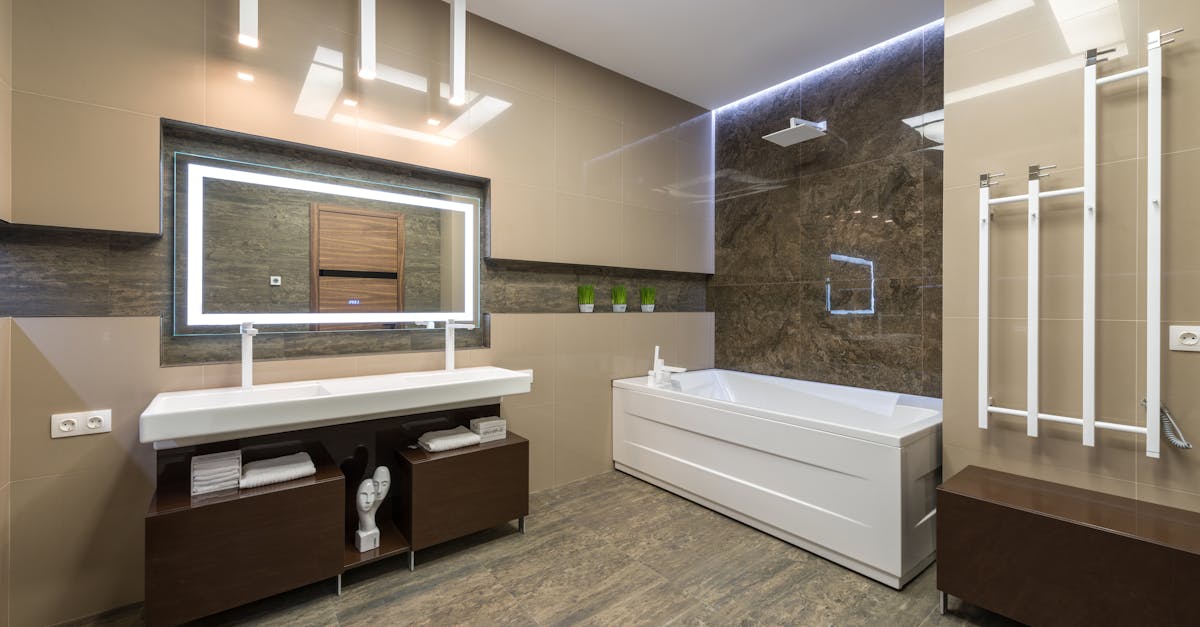 contemporary bathroom showcasing elegant fixtures spacious layout and stylish lighting