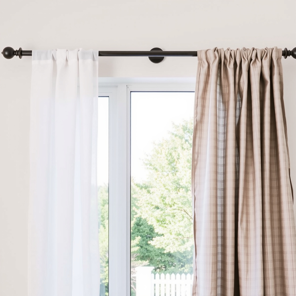 6. Add a stylish curtain rod and new curtains