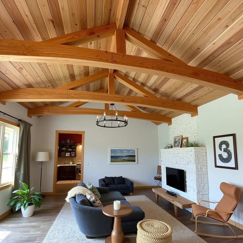 4) Exposed Big Timber Ceiling Beams