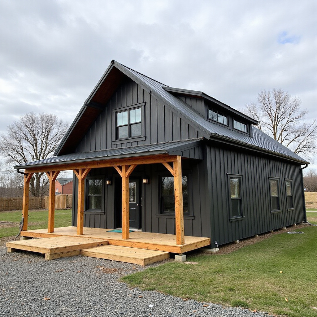 Rustic Mini Barndominium with Metal Siding