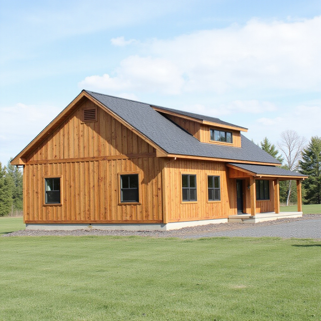 Simple gable rooflines to keep construction and aesthetic clean