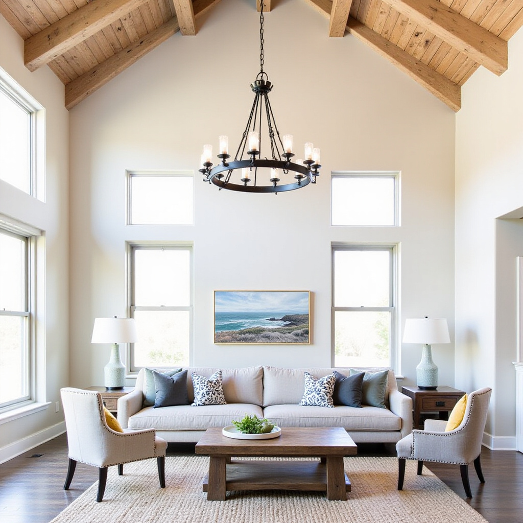 3. Add Statement Lighting That Elevates Tall Open Spaces